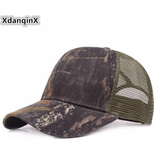 XdanqinX Unisex Summer Net Cap Jungle Camouflage Mesh Baseball Caps For Men Women Adjustable Size Hip Hop Snapback Couple Hats