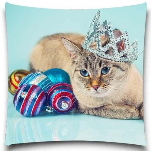 I'm a Cat King! Home Colorful Lovely Cat Throw Pillow Case Cover - Double-sided Printing, Square Size Optional