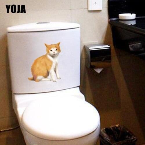 YOJA 20*21.6CM Cat BedRoom Home Wall Decor Toilet Sticker Decal Modern Classic T3-0452