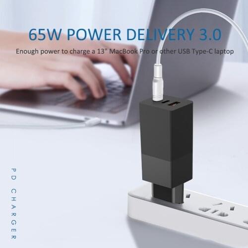 ILEPO 65W GaN Charger Quick Charge 4.0 3.0 Type C PD USB Charger Travel Fast Charging USB-C For iPhone Air iPad Pro Samsung Note