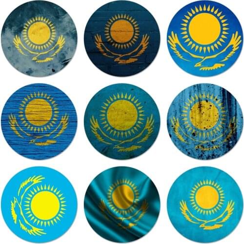 58mm Kazakhstan Flag Badge Brooch Pin Accessories For Clothes Backpack Decoration gift