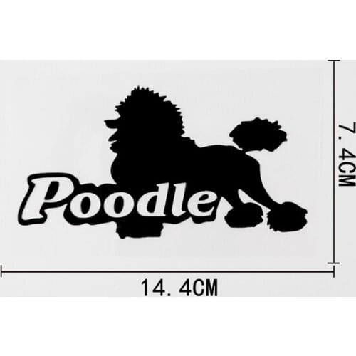 14.4CM×7.4CM Fashion Poodle Vinyl Animal Dog Car Sticker Decal Black/Silver