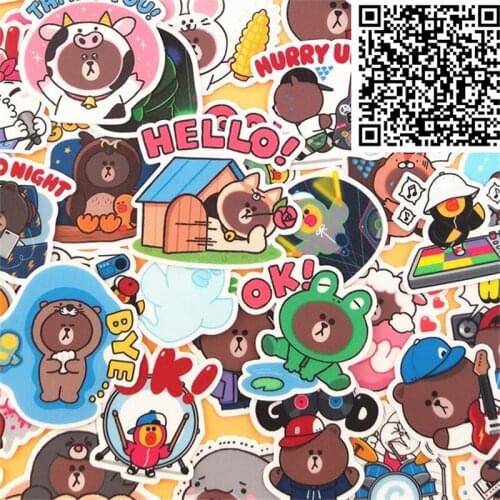 40 pcs Rogue Bear Stickers for Notebook Planner Cute Cartoon Decorative Style toy Sticker Scrapbooking For Laptop Children