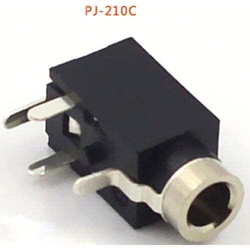 5pcs 2.5mm Headphone Jack Audio Connector Safe Charge Four-pin Socket PJ-210C 2.5 Audio Socket Plug Copper