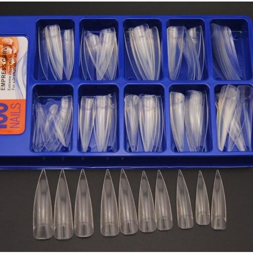 COSCELIA Acrylic False Nail 100Tips/Set Tips Practice Nail Capsules Artificial Nail Soft Gel Full Cover Nail Tips Manicure Tools