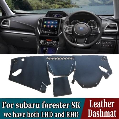 PU Leather Dashmat Dashboard Cover Mat Carpet CUSTOM Car-Styling accessories For subaru forester SK G5 2019 2020 2021 RHD