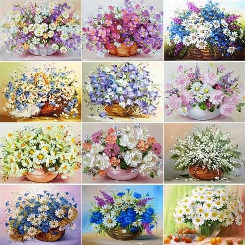 5D DIY Diamond Painting Daisy Diamond Embroidery Flower Scenery Cross Stitch Manual Art Gift Full Square Round Drill Home Decor