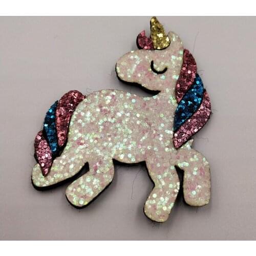 5.5x6.5cm 10PCS/Lot Unicorn Shape Padded Applique Crafts for Children Headwear Hair clip Accessorie