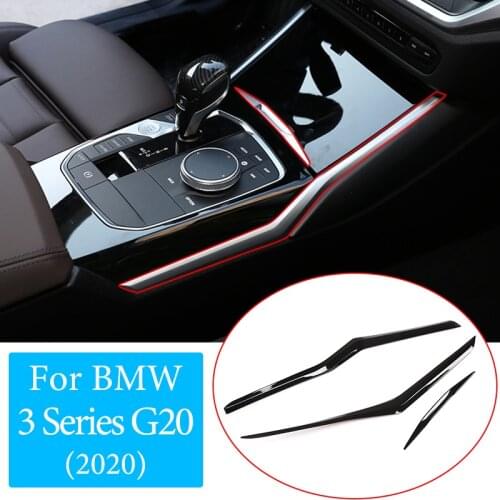 Car Center Console Water Cup Side Decoration Strips Trim ABS For BMW 3 Series G20 G28 320i 325li 2020-2021 Interior Accessories
