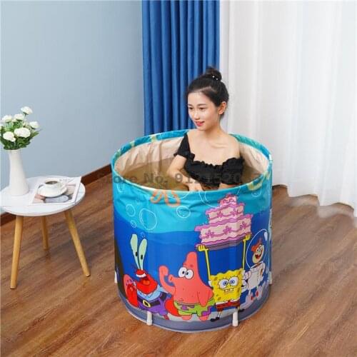 Childrens Bath Bucket Newborn Baby Swimming Cute Cartoon Thickened Insulation Household Foldable Bath Bucket