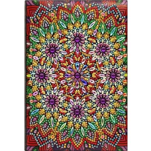 DIY Mandala Special Shaped Diamond Painting Especially Personality Resin Partial Drilling 50 Pages A5 Notebook Diary Book