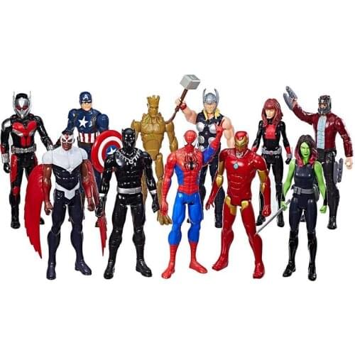 Hasbro Marvel The Avengers Spider-Man Iron Man Thor Action Figures Doll Gift Box Boy Model Toy