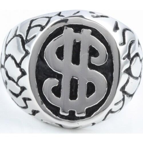 Dollar Stainless Steel Rings Simple Fashion Jewelry Couple Loves Ring for Women Men