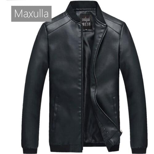 Maxulla Mens Leather Jackets Casual Motorcycle PU Jacket Male Outwear Slim Fit Biker Leather Coats Brand Clothing 5XL
