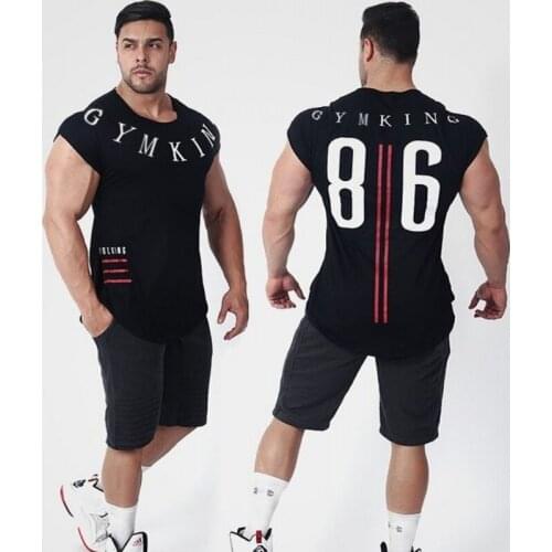 Summer T Shirt Men Black Cotton White T Shirt Casual Print Male Workout Tees Tops Mens Gyms Fitness Short T-shirt Clothing
