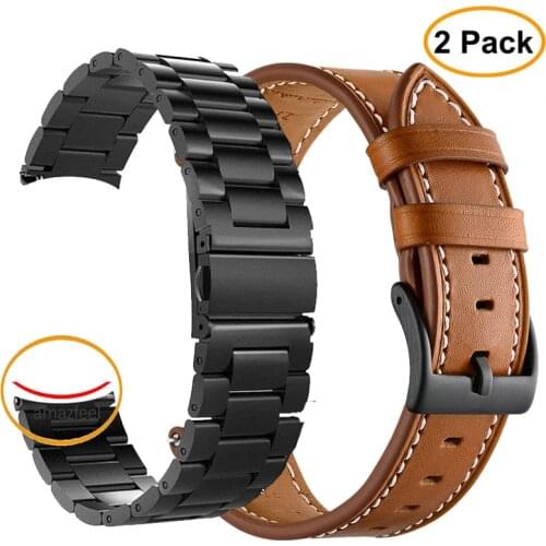 2Pack Metal Strap For Haylou Solar ls05 Strap Bracelet Stainless Steel Band For Xiaomi Haylou Solar ls05 Watch Strap Leather