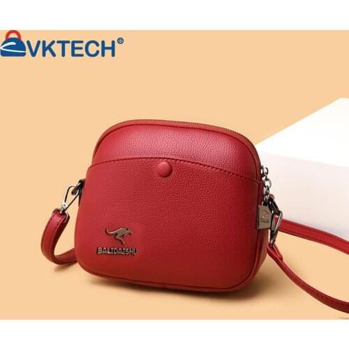 Fashion Women Lychee Pattern PU Messenger Bag Solid Color Round Shoulder Mini PU Leather Shoulder Bags for Women