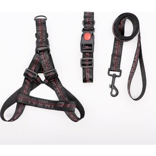 Fashion Pet Dog Collar Set No-Pull Dog Harness Leash Set Durable Adjustable Dog Leash French Bulldog Pet Supplies