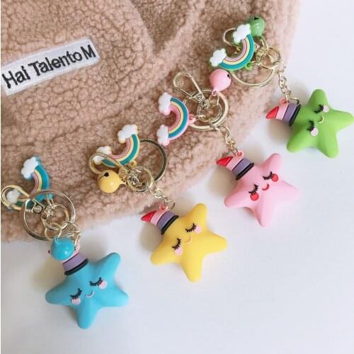 Marine Life Cute Starfish Doll Key Chain Cartoon Creative Hipster Girls Handbag Pendant