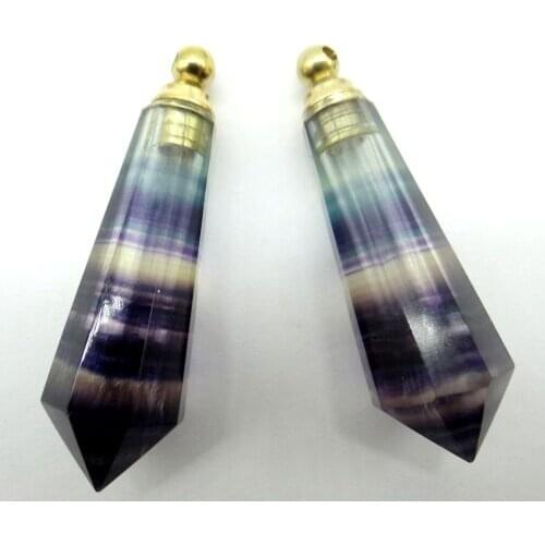 Natural stone fluorite Quartz Crystal Opal tiger eye Turquoises aventurine pendant for diy Jewelry making necklace Accessories