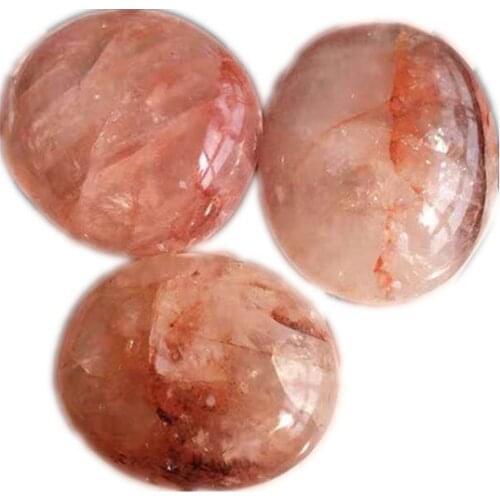 Natural quartz polished crystals healing stones Fire Quartz palm for Home Decoration
