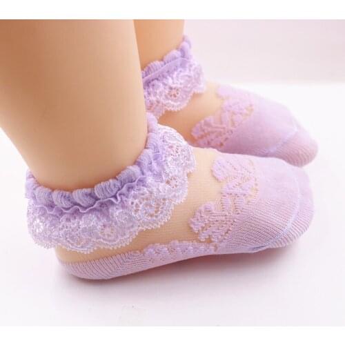 New Infant Children Socks Newborn Baby Kids Girls Socks Toddlers Soft Cotton Lace Bow Princess Angel Ankle Socks