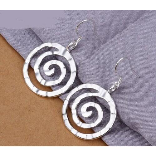NEW New coming 925 Silver colorcolorearrings Romantic jewelry long Rotate earrings for female High Quality Christmas gifts #16