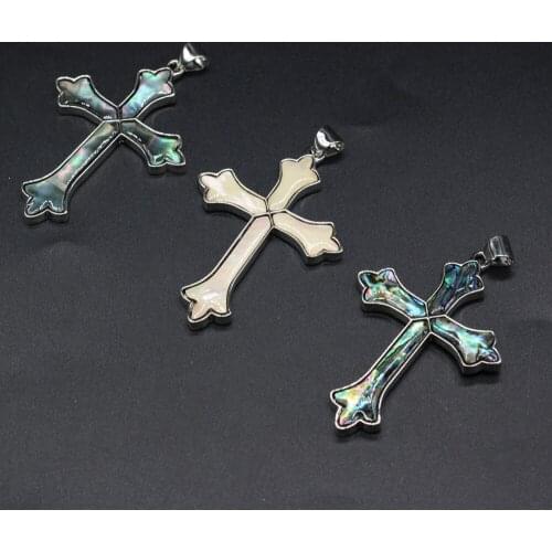 New Style Pendant Natural Shell Cross-Shaped Charms For Jewelry Making DIY Necklace Anklet Accessory