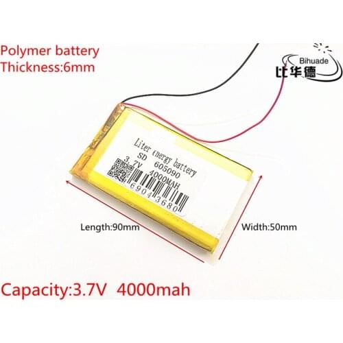 Polymer lithium ion battery 3.7 V 4000mah 605090 can be customized CE FCC ROHS MSDS