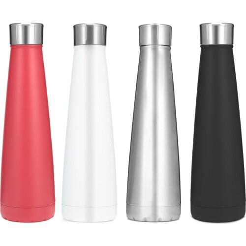 Portable 400ml Double Layer Vacuum Cone Stainless Steel Bouncing Cover Bottle Vacuum Thermal Mug Travel New Design Thermos Cup