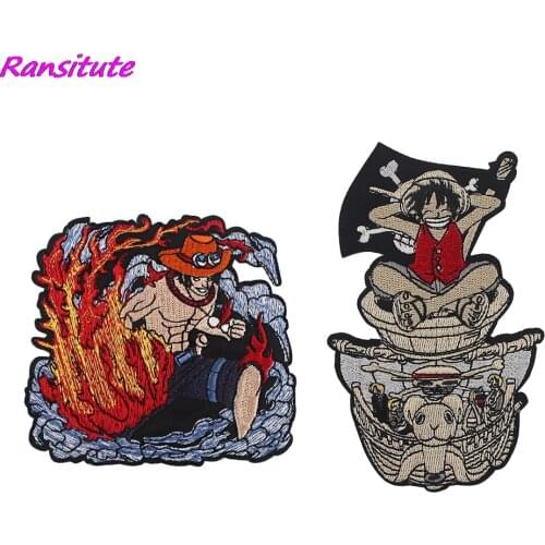 R1627 1pcs Anime Pirate Boy Iron On Patch Embroidered Cool Clothes Patches For Kids Friends Badge Stickers Garment Appliques