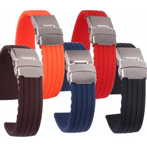 Buy 2 get 10% off) New fashion Silicone Rubber 18/20/22/24mm Solid Red/Black/brown Watch Army Military watchbands Strap Bands