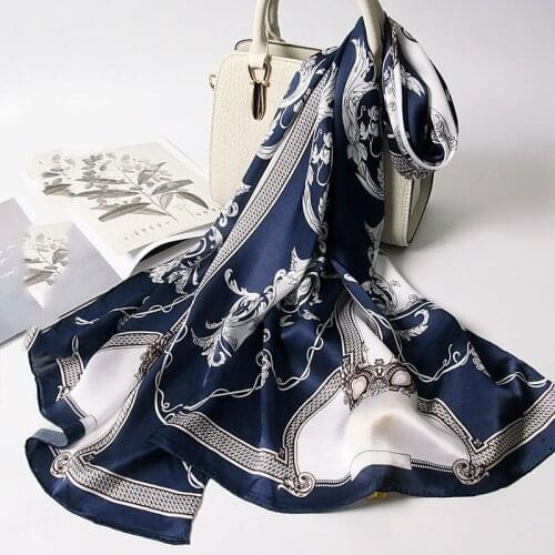 DANKEYISI Nature Silk Scarf Women Long Print Real Silk Scarves Ladies 100% Silk Neck Scarf Female Foulard Hijab Headband