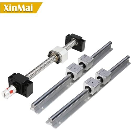 Xinmai best price ball screw SFU1605 & 2Pcs linear guide SBR16 L any length +4 pcs SBR16UU & BK12 and BK12 & coupler 8 *10 4.6
