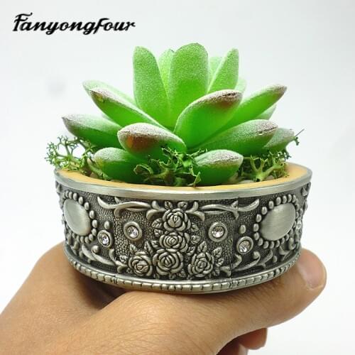 3D rose flower pot cement silicone mold cake mold chocolate plaster resin candle soap mold kitchen baking free shipping