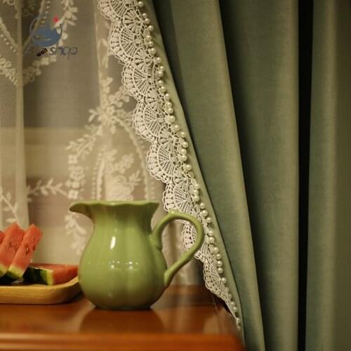 AS Atmospheric Light Luxury Velvet Velvet French American Retro European New Shading Curtains for Living Dining Room Bedroom