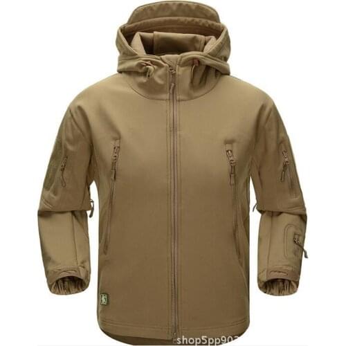 Outdoor Shark Skin Soft Jackets Male Winter Fleece Waterproof Windproof Male Three-in-One Warm Camouflage Climbing