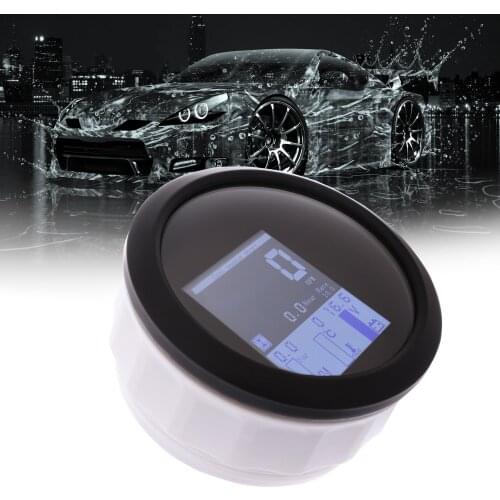 Universal 4 in 1 Digital Gauge 0-9999RPM Tachometer Water temp Gauge 0~10Bar Oil Pressure With Alarm Light