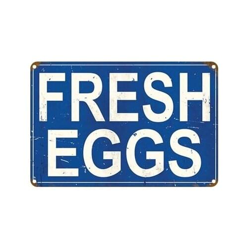Vintage Farm Fresh Eggs Farmhouse Metal Tin Sign 8x12 Inch Retro Home Kitchen Outdoor Market Art Wall Decor New