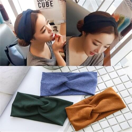 Women hair accessories temperament female knit headdress simple wild hair card hairband widening exercise hair band for girl