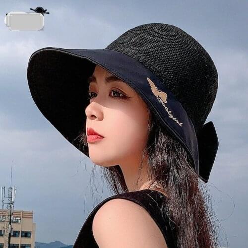 Women Hats 2021 New Spring Summer Embroidary Foldable Fisherman Hats Ladies Outdoor Sun Protection Beach Caps Bucket Hats