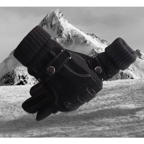 Touch Screen Winter Warm Mens Gloves Leather Casual Gloves Mittens For Men Outdoor Sports Full Finger Glove