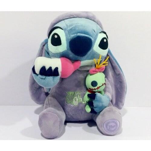 1piece 28cm cute stitch hand with scrump Holding Baby Bottle plush Toys Valentine gifts