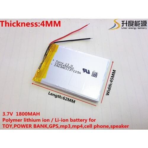 1pcs/lot 3.7 V 404562 lithium-ion polymer battery 1800mah small acoustics pedometer vehicle traveling data recorder