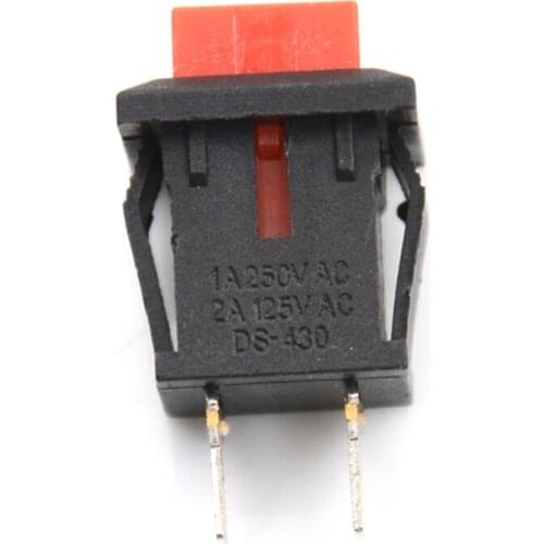 10pcs/lot 6.5mm/ 0.26" Red Square SPST NonLocking Reset/Self-locking Push Button Switch Small Head Switches 125VAC 1A
