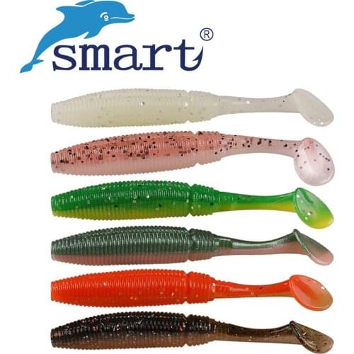 SMART Soft Bait 12Pcs 80mm 4.6g T-Tail Fishing Lure Silicone Baits Iscas Artificial Para Pesca Fishing Wobblers Swimbait