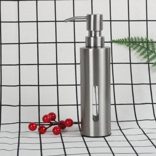 200ml 304 Stainless Steel Liquid Soap Dispenser Bottle Hotel Bathroom Shower Gel Hand Sanitizer Bottle