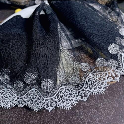 3 Meters/lot Hot Sale Flower Lace Fabric For Costume Sewing Applique Crafts 9cm Width Vintage Ivory Embroidery Lace Trim