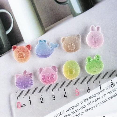 50Pcs 3D Jelly Bear Nail Charms Cute Animal Slimes Fudge Nail Art Resin Gems Rhinestones Candy Design Nail Colorful Supplies