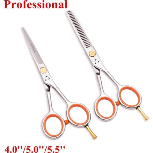 50Pcs 4.0 5 5.5 Hair Scissors 440C Japan Steel Professional Hairdressing Scissors Thinning Barber Scissors Hair Cut Shears 1017